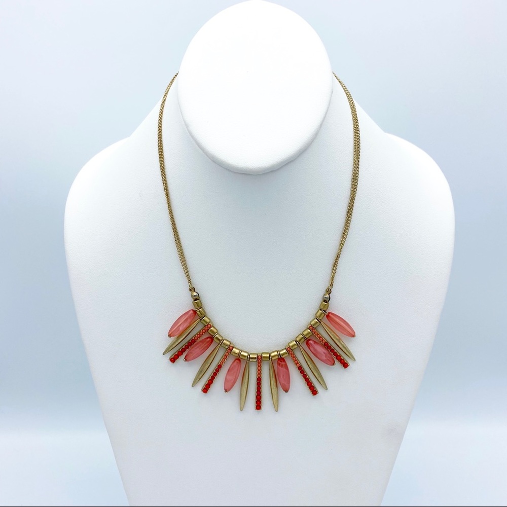 Apt. 9 Gold Tone Tube & Spikes Boho Chic Necklace